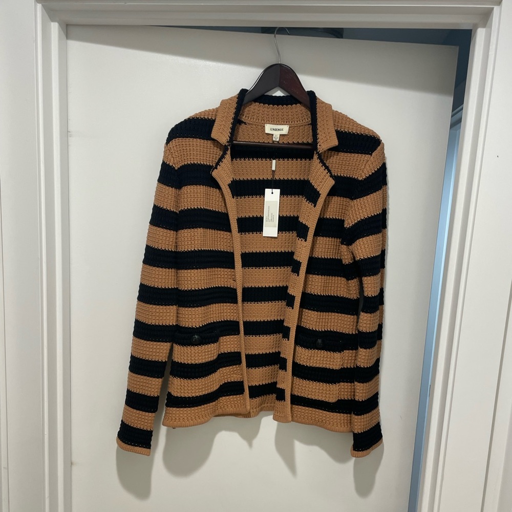 NWT L’Agence striped sweater blazer